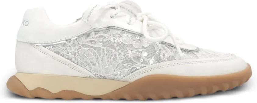 PINKO Sneakers verfraaid met pailletten en kanten vlakken Wit