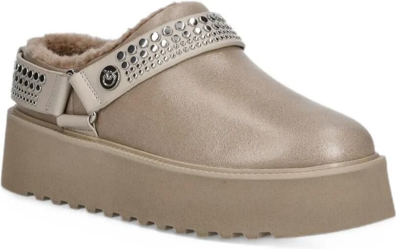 PINKO studded platform slippers Beige - Foto 3