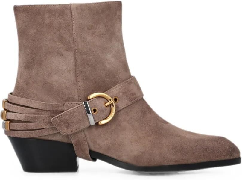 PINKO Suède enkellaarzen Beige
