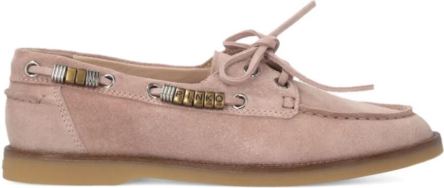 PINKO Suède mocassins met juwelen details Roze