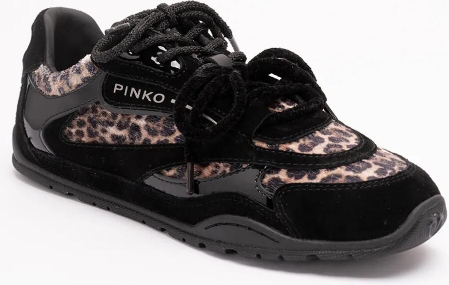 PINKO Yulia 01 sneakers met luipaard-print en vlakken Zwart - Foto 2