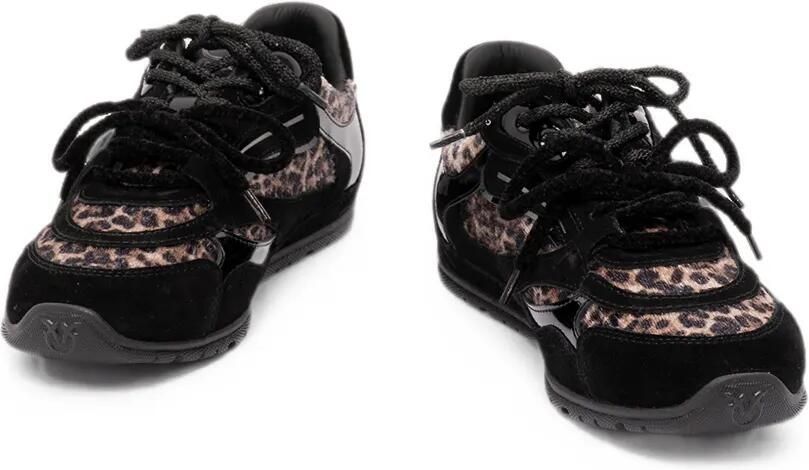 PINKO Yulia 01 sneakers met luipaard-print en vlakken Zwart - Foto 4