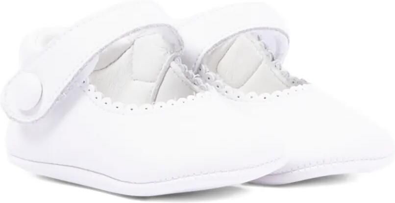 Pisamonas Ballerina's met gewelfde afwerking en bandje Wit