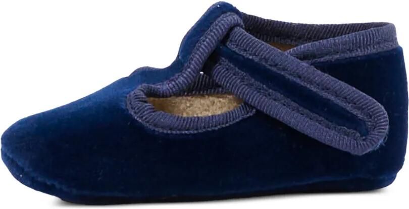Pisamonas Fluwelen babyschoentjes met klittenband Blauw