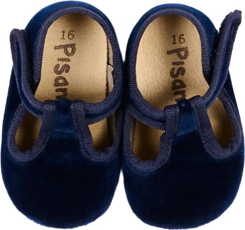 Pisamonas Fluwelen babyschoentjes met klittenband Blauw - Foto 2