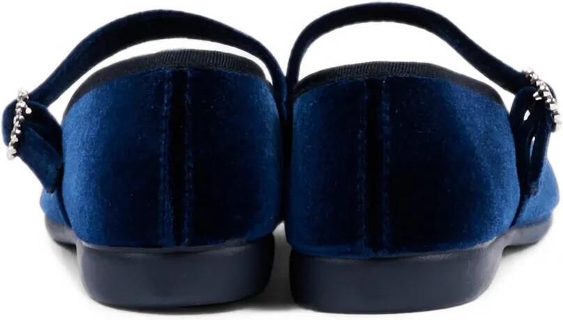 Pisamonas Fluwelen ballerina's met kristallen gesp Blauw - Foto 3