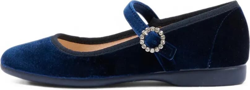 Pisamonas Fluwelen ballerina's met kristallen gesp Blauw - Foto 5