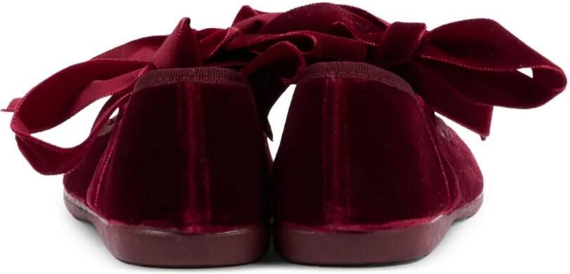 Pisamonas Fluwelen ballerina's met strikdetail Rood