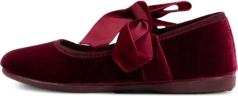 Pisamonas Fluwelen ballerina's met strikdetail Rood - Foto 5