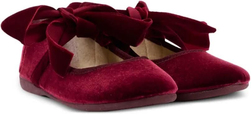 Pisamonas Fluwelen ballerina's met strikdetail Rood - Foto 4