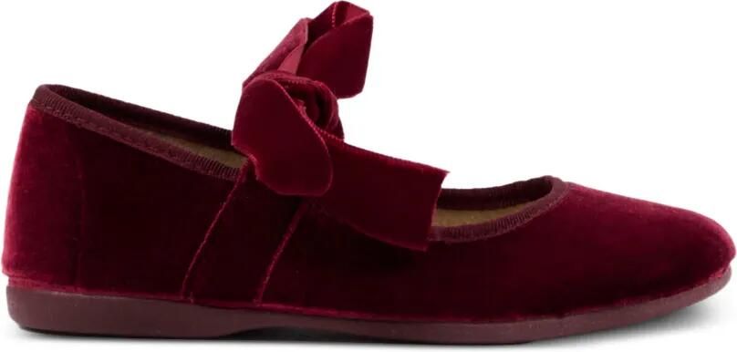 Pisamonas Fluwelen ballerina's met strikdetail Rood - Foto 3