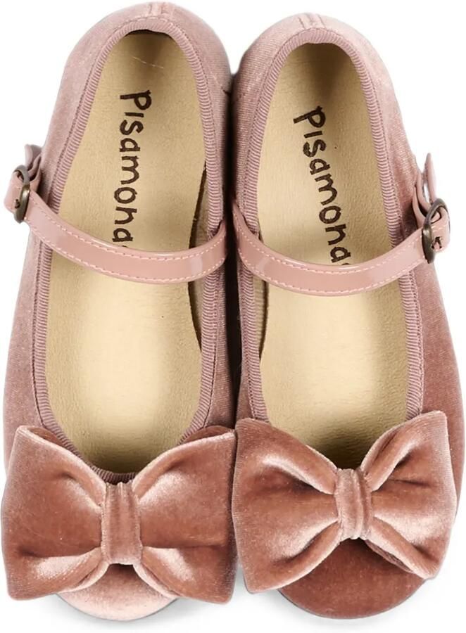 Pisamonas Fluwelen ballerina's met strikdetail Roze - Foto 2