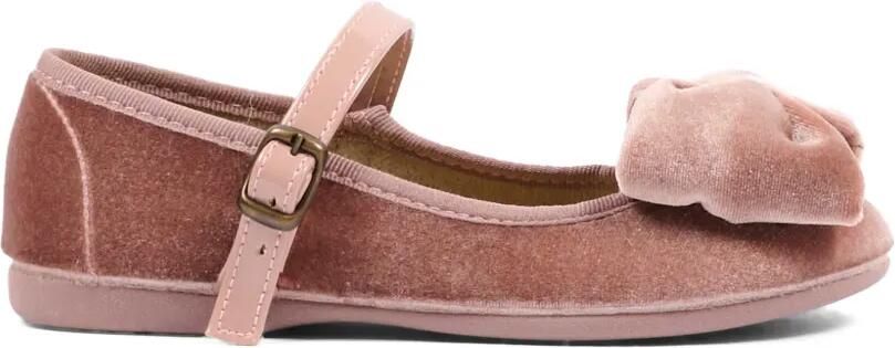 Pisamonas Fluwelen ballerina's met strikdetail Roze - Foto 4