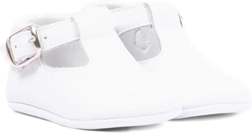 Pisamonas Leren babyschoentjes met gesp Wit