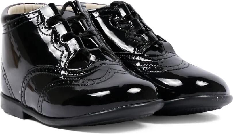 Pisamonas patent-leather brogue pre-walkers Zwart