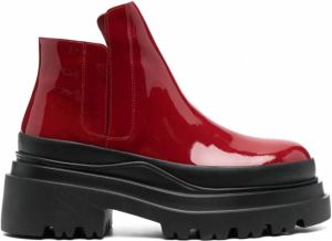 Plan C Enkellaarzen met plateauzool Rood