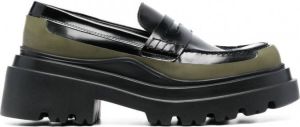 Plan C Leren loafers Zwart