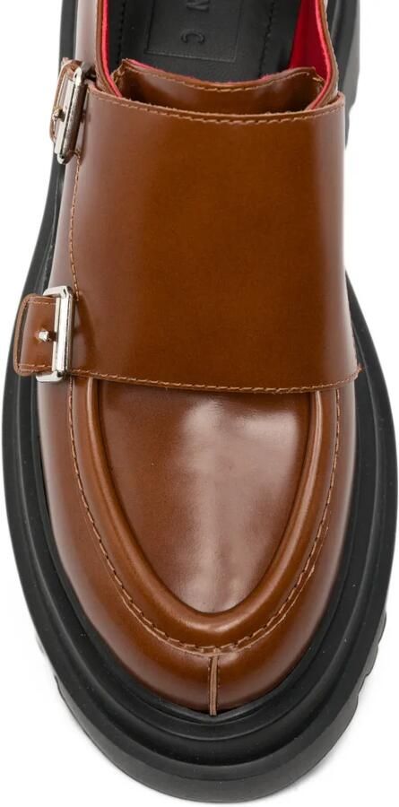 Plan C Loafers met grove zool en gesp Bruin - Foto 3