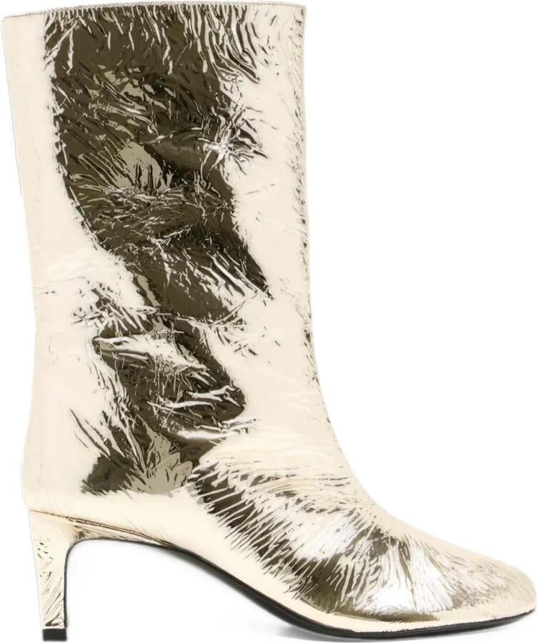 Plan C crinkled-finish boots Goud