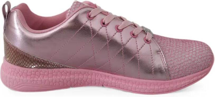 Plein Sport Gewatteerde sneakers met glitters mesh Roze