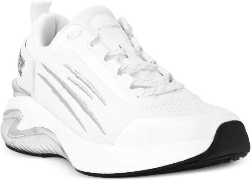 Plein Sport Mesh sneakers met metallic streep Wit - Foto 4
