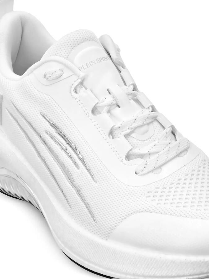 Plein Sport Mesh sneakers met metallic streep Wit - Foto 2