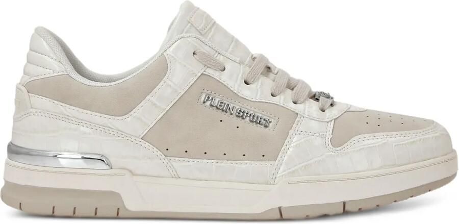 Plein Sport Sneakers met krokodillen-reliëf Beige