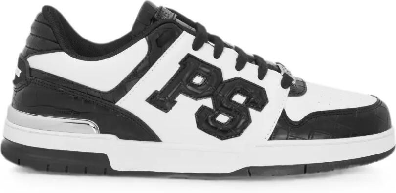 Plein Sport Sneakers met krokodillen-reliëf en geperforeerde neus Wit