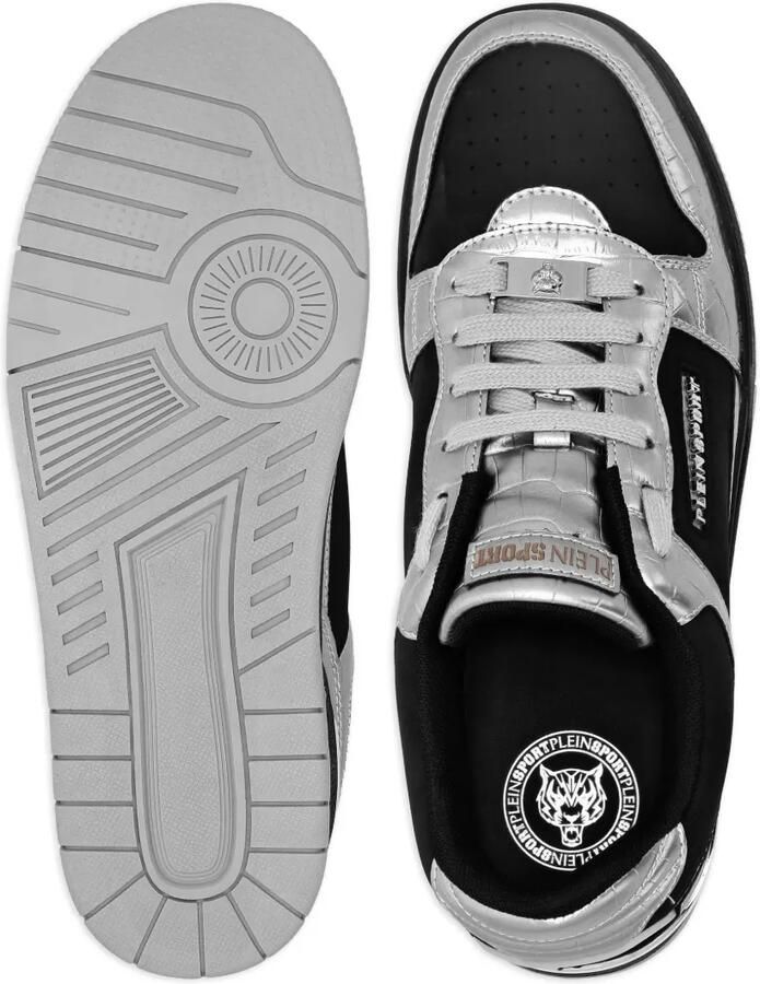Plein Sport Sneakers met vlakken en krokodillen-reliëf Zwart - Foto 3