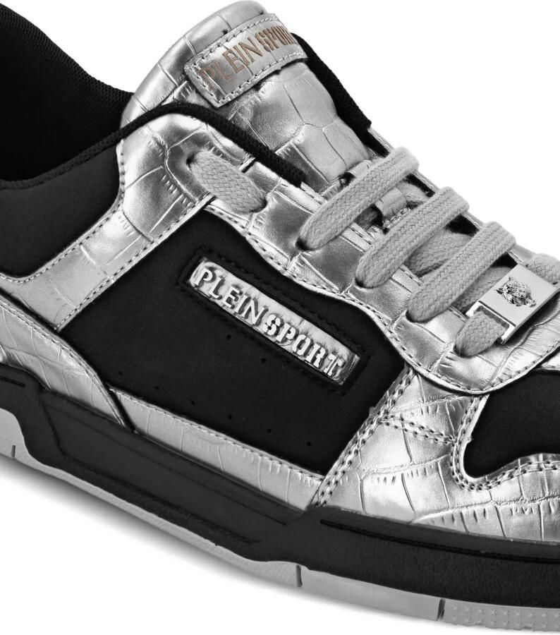 Plein Sport Sneakers met vlakken en krokodillen-reliëf Zwart - Foto 2