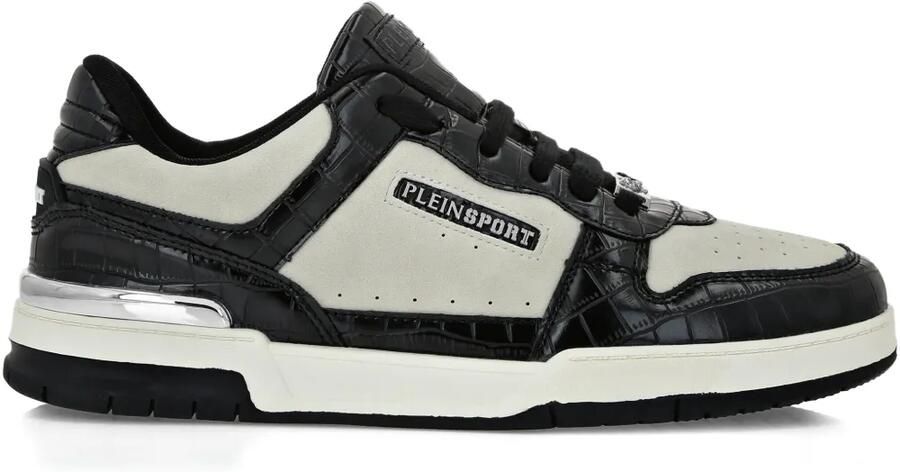 Plein Sport Sneakers met vlakken en krokodillen-reliëf Zwart