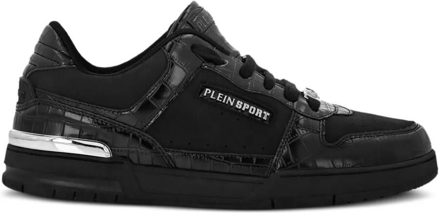 Plein Sport Sneakers met vlakken en krokodillen-reliëf Zwart