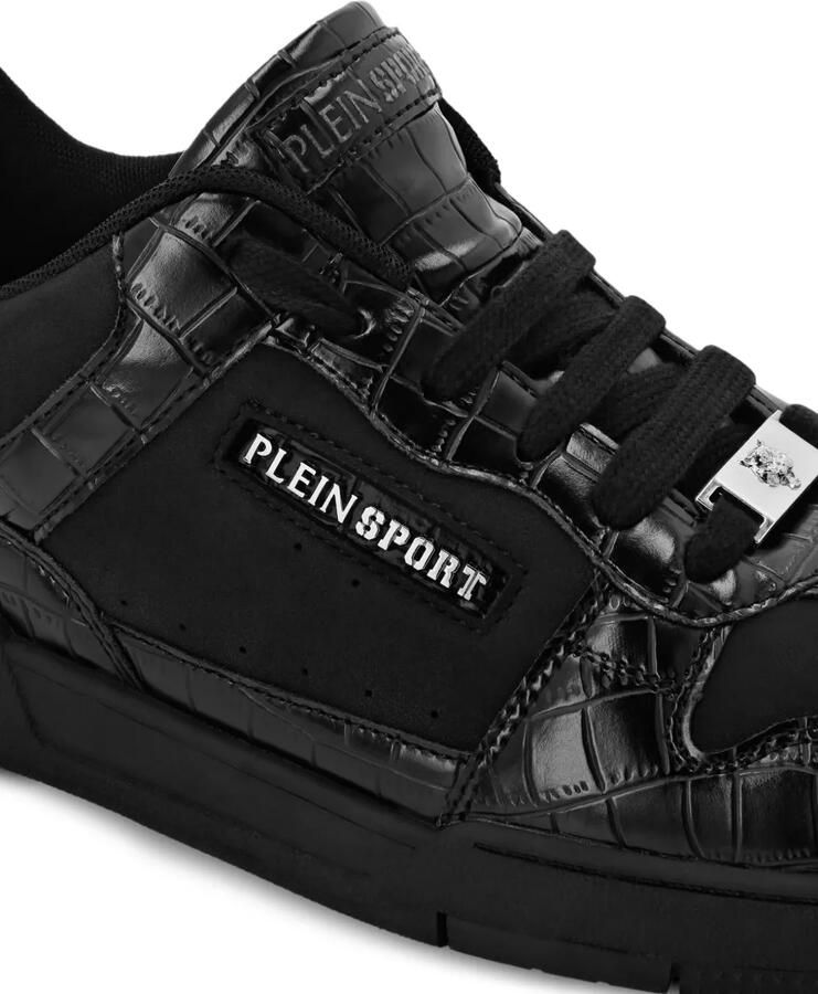 Plein Sport Sneakers met vlakken en krokodillen-reliëf Zwart - Foto 2