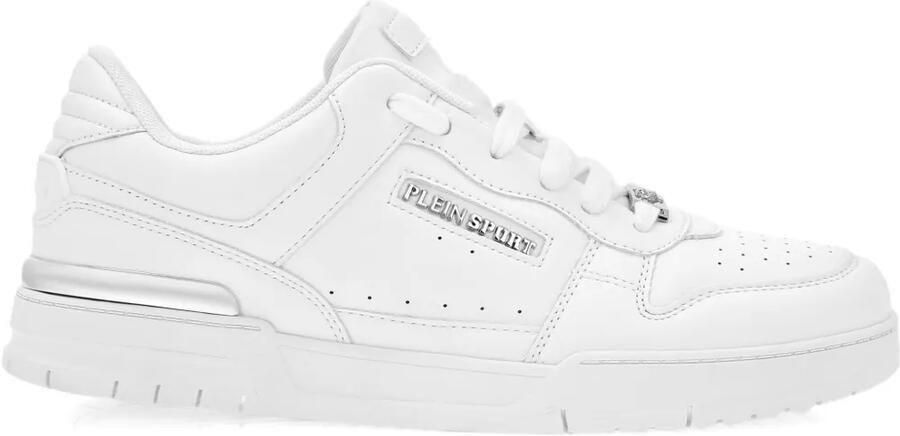 Plein Sport Tiger.X leren sneakers met logoplakkaat Wit
