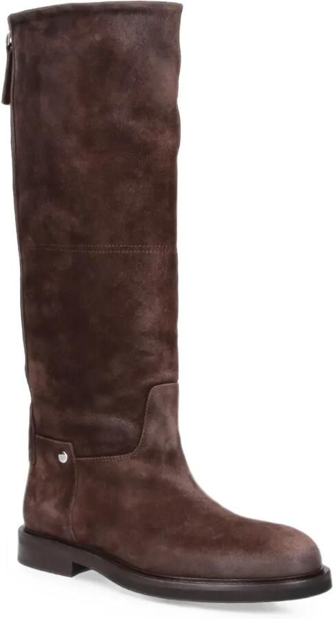POEVE Eve leather rear-zip boots Bruin - Foto 4