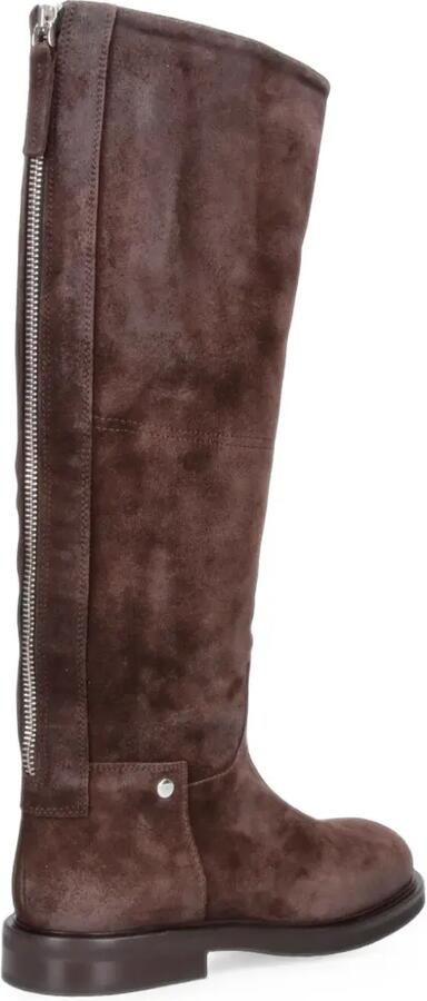 POEVE Eve leather rear-zip boots Bruin - Foto 5