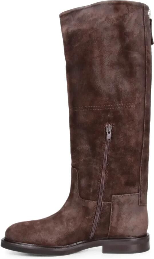 POEVE Eve leather rear-zip boots Bruin - Foto 3