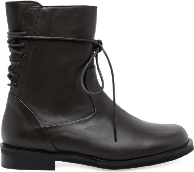 POEVE lace-up leather ankle boots Bruin