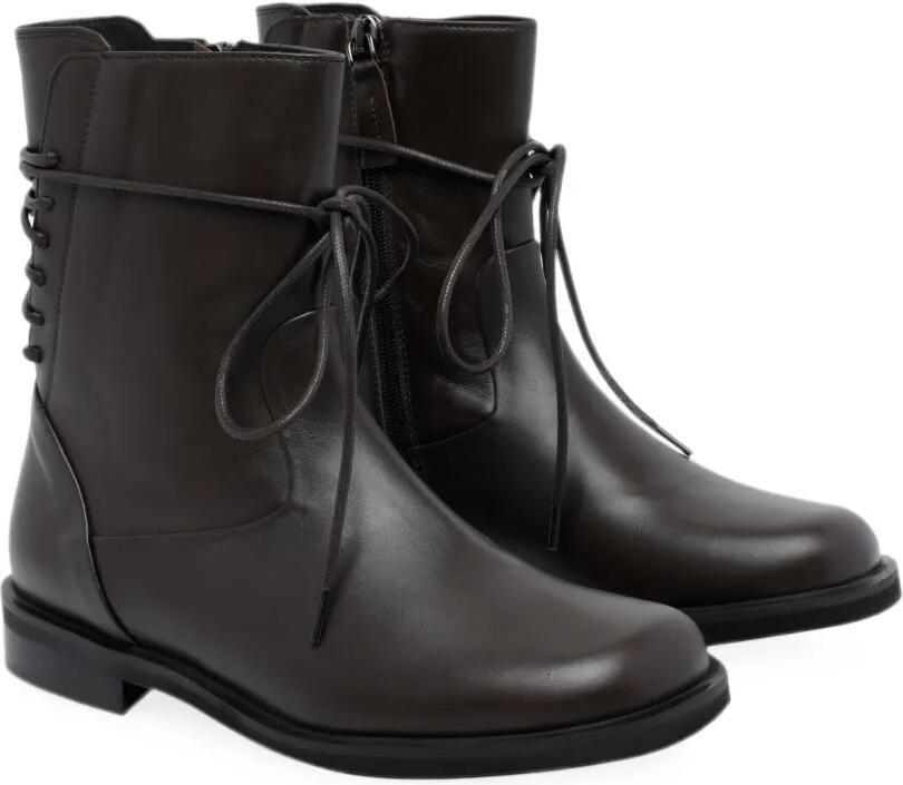 POEVE lace-up leather ankle boots Bruin - Foto 3