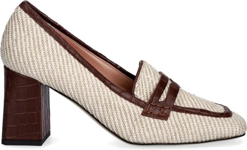 Pollini Camber geweven pumps met krokodillen-reliëf Beige