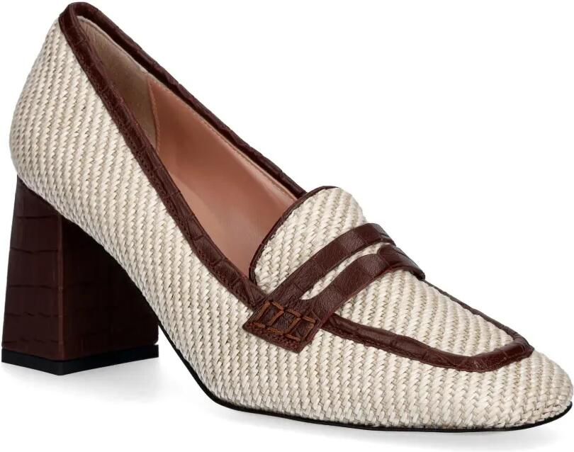 Pollini Camber geweven pumps met krokodillen-reliëf Beige - Foto 2