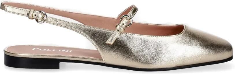 Pollini Metallic slingback ballerina's Goud