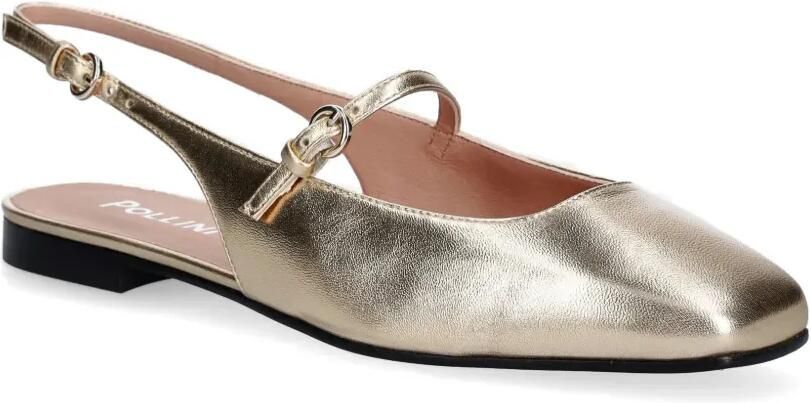 Pollini Metallic slingback ballerina's Goud - Foto 2