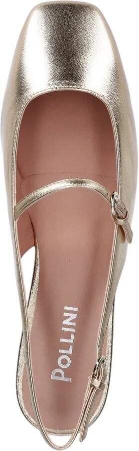 Pollini Metallic slingback ballerina's Goud - Foto 4