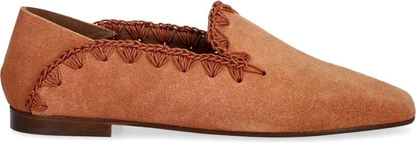 Pollini Sienna loafers met stiksels Bruin