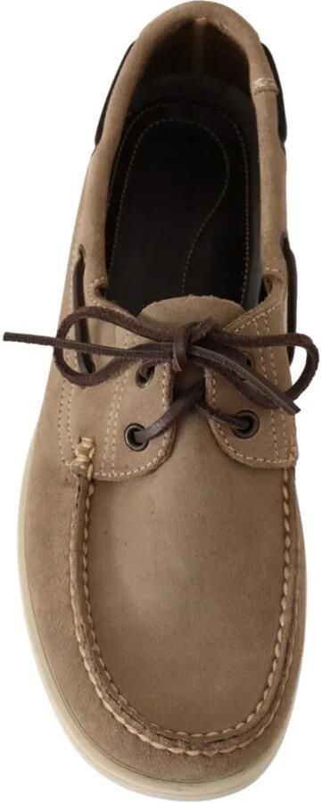 Pollini Suède loafers met veters Beige - Foto 2