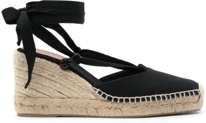 Polo Ralph Lauren Espadrilles met sleehak Zwart