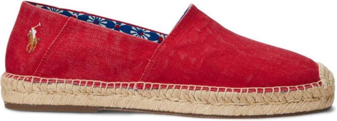 Polo Ralph Lauren Cevio espadrilles met geborduurd logo Rood