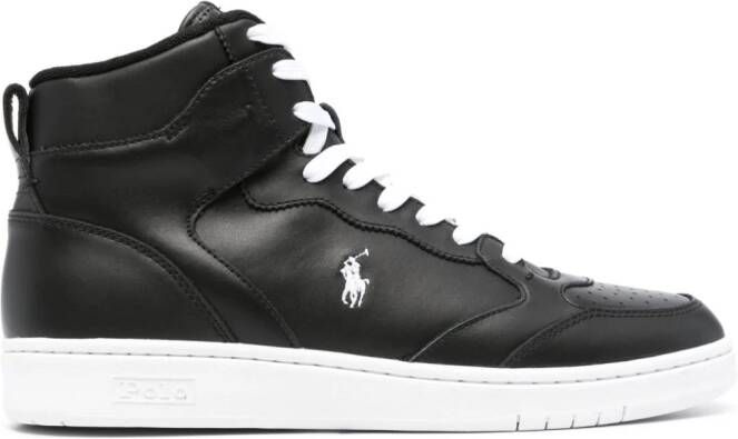 Polo Ralph Lauren Trackster 200 leren sneakers Zwart