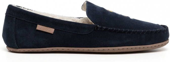 Polo Ralph Lauren Slippers met geborduurd logo Blauw